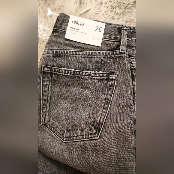 AGOLDE Ladies Vintage Grey Valen Mid-Rise Jeans - Picture 8 of 9